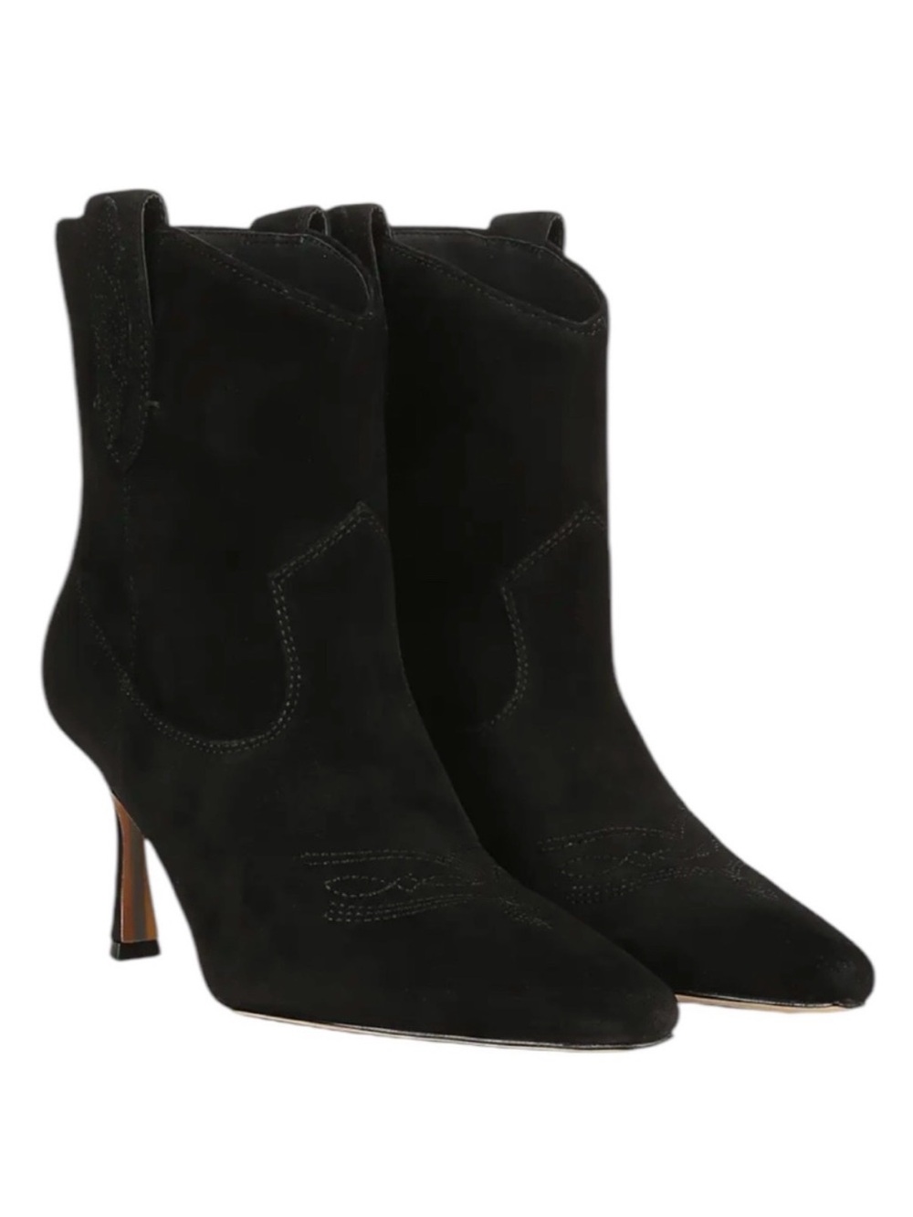 Sam Edelman Moe 10 Spoon Heel Elegant Black Suede Ankle Boots